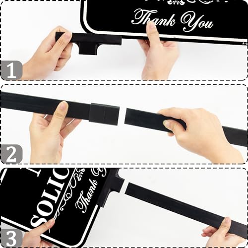 Large No Soliciting Yard Sign With Stake, 14x10 Inch/37 Inch Long Adjustable Height,Metal Aluminum Signs Outdoor No Soliciting Signs for House/Front Door and Business by DXSIGN - Used condition - Image 5