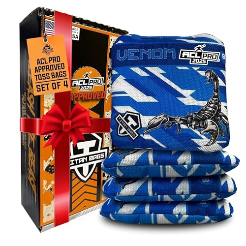Titan Venom Cornhole Bags - ACL PRO Approved Cornhole Bean Bags for Tournaments, Versatile & Durable