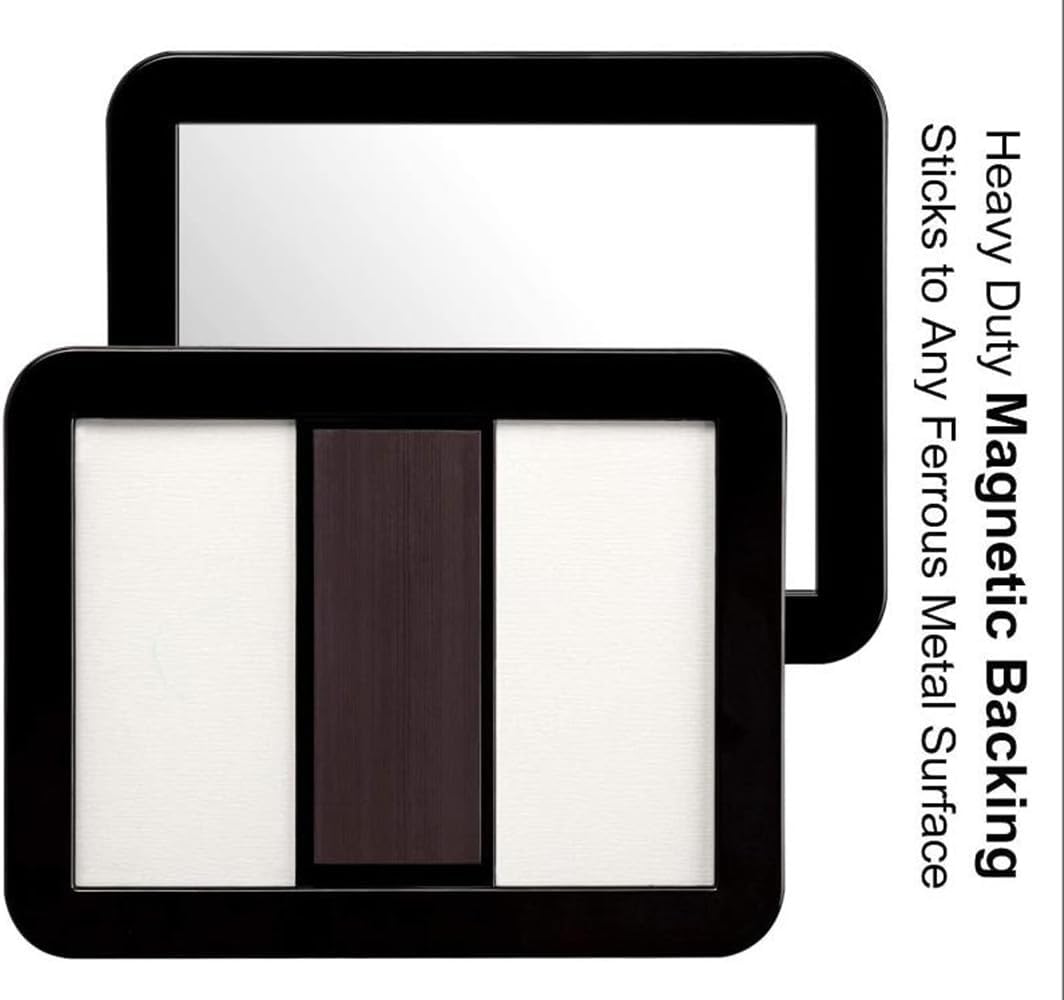 10 Pack Black Magnetic Locker Mirror,5" x 7" Iocker Mirror Magnetic - Small Mirrors for School Locker, Bathroom, Workshop Toolbox, Office Cabinet,Easy Install