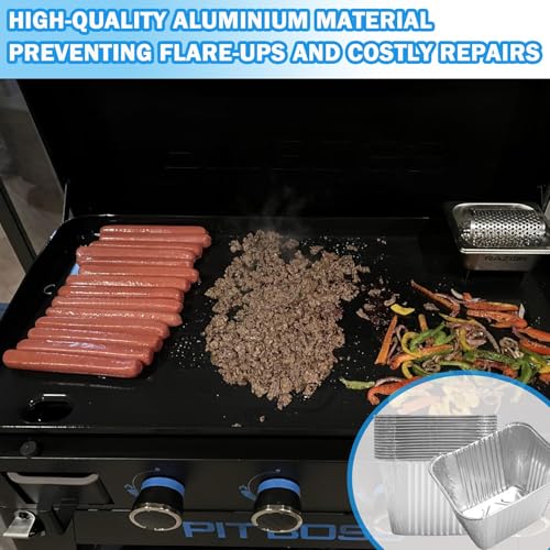 Image of Grease Cup Liners Replacement for Blue Rhino /Pit Boss Griddles, 15-Pack | Heavy-duty Aluminum Foil, Disposable, Fits Blue Rhino Razor & Pit Boss Ultimate, Leak-proof, Heat-resistant, Easy Cleanup