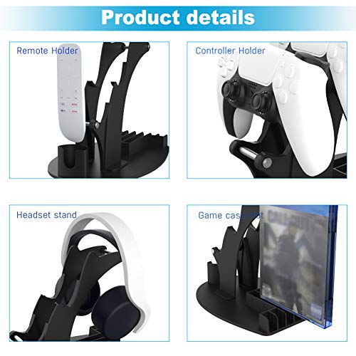 UXELY Game Controller Mount Stand Bracket for PS5, Multifunctional Headset & Game Card Boxes Holder, Universal Gamepad Gaming Controller Accessories for X-Box/PS 4/PS5