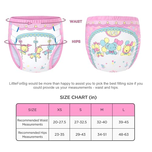 Image of Littleforbig Soft Silky Underwear Comfortable Washable Reusable Adult Training Pants - Little Circus M