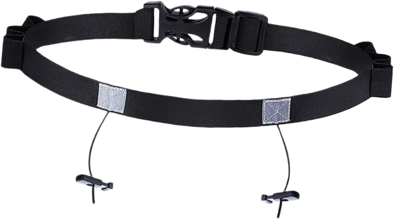 Energy Running Belt - Adjustable Bib Strap with 6 Gel Loops, Breathable Bib Holder for Running, Walking, Biking and Exercise, Size