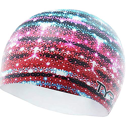Casquette Graphique TYR Glitz Rouge Blanc Bleu en Taille Unique pour le Sport