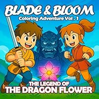 Blade & Bloom Coloring Adventure Vol. 1 – The Legend of the Dragon Flower: An enchanting coloring quest full of mystery, ancient spirits, and fearless friendship — perfect for kids ages 6+ B0F624GKBY Book Cover