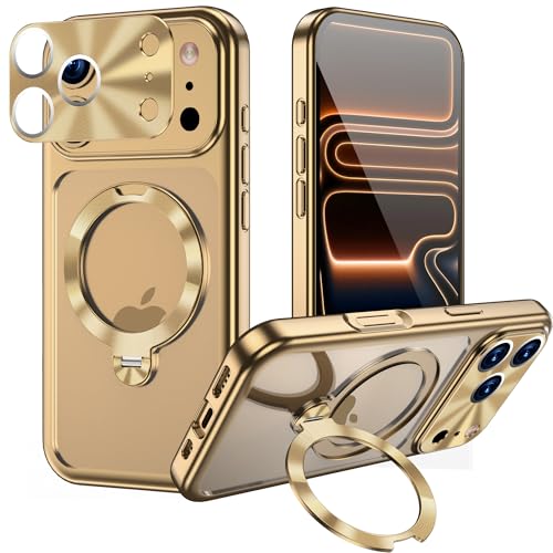 Coque iPhone 17 Pro Max titane Magsafe avec support rotatif invisible