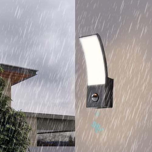 Applique murale LED étanche IP65 rectangulaire noire lumière neutre