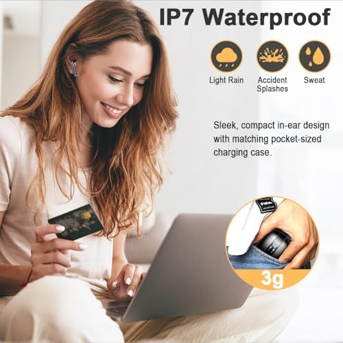 Auriculares Inalámbricos Bluetooth 5.4, 56H Auriculares Bluetooth con 6 ENC Mics,6D HiFi Estéreo, Nueva Cascos Inalambricos Bluetooth con Reducción de Ruido, Control Táctil, IP7 Impermeable Audifonos