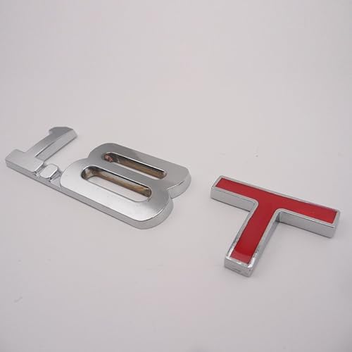 Miniatura 2 de Manso Cromo Rojo 1.8T Trasero Trasero Emblema Emblema Etiqueta Adhesivo Logo Adhesivo para Audi VW Golf