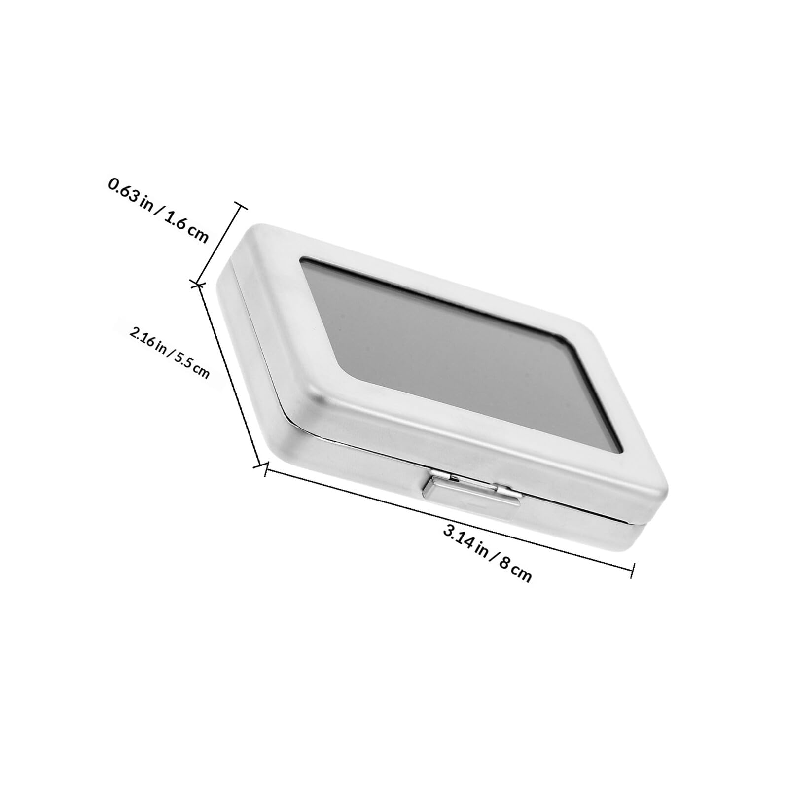 WZGWDC Caja de Almacenamiento de Joyas de Metal con Tapa y Almohadilla de Esponja, Vitrina Rectangular de Piedras Preciosas para Anillos y Collares, Organizador de Joyas de Plata para Uso Personal y