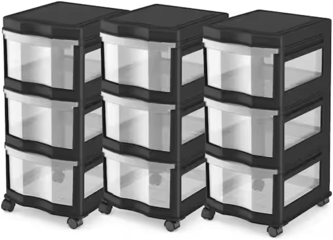 Plastic 3-Drawer Storage Organizer (3-Pack) BI80183
