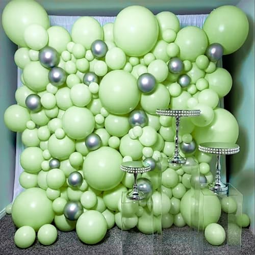Image of PartyWoo Mint Green Balloons 50pcs 12 Inch Pastel Light Green Balloons for Birthday Baby Shower Wedding Anniversary Summer Graduation Party Decorations Green-Q16