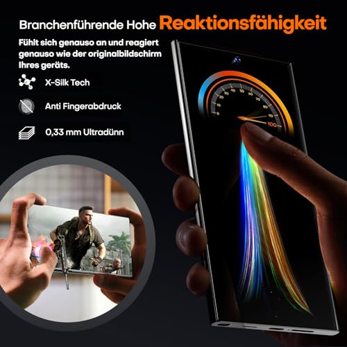 LϟK für Samsung Galaxy S24 Ultra für Panzerglas mit 2 Stück HD-Hartglasfolie, [Auto-Installation] Kratzfest für Samsung S24 Ultra Schutzfoile, 0 Staub & Blasen, Anti-Fingerabdruck