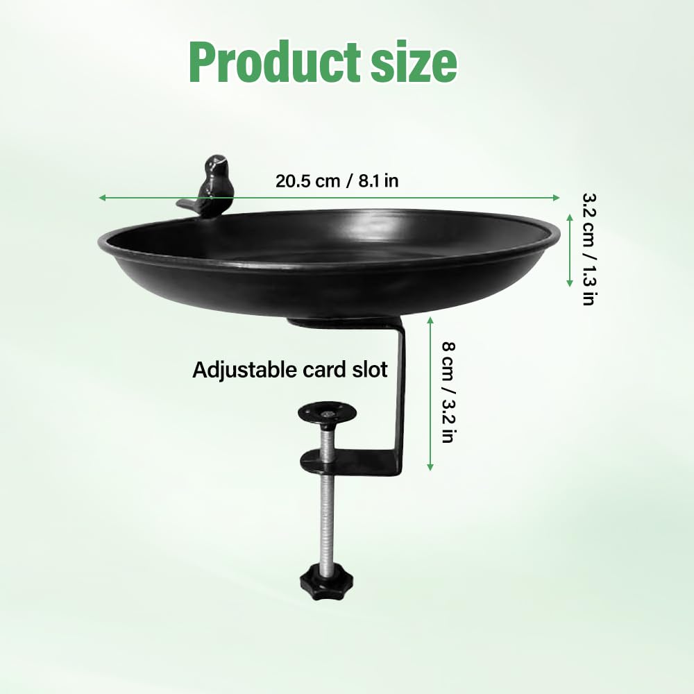 Bain d'oiseaux Suspendu pour Balustrade de Balcon 21cm Fonte Mangeoire Oiseaux