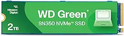 SSD WD Green SN350 2TB NVMe M.2 2280 (Leitura até 3200MB/s e Gravação até 2500MB/s)
