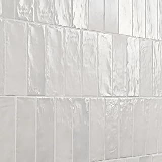 Malta 2.5" x 8" Zellige Ceramic Subway Tile (5.38 Sq. Ft. / Case) (White)