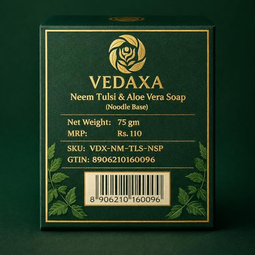 Image of Neem Tulsi & Aloe Vera Soap, Enriched with Green Tea, Lemon & Cucumber, 75g