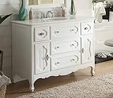 Benton Collection 48' Knoxville Shabby Chic Vintage Style White Bath Vanity 1522W-48
