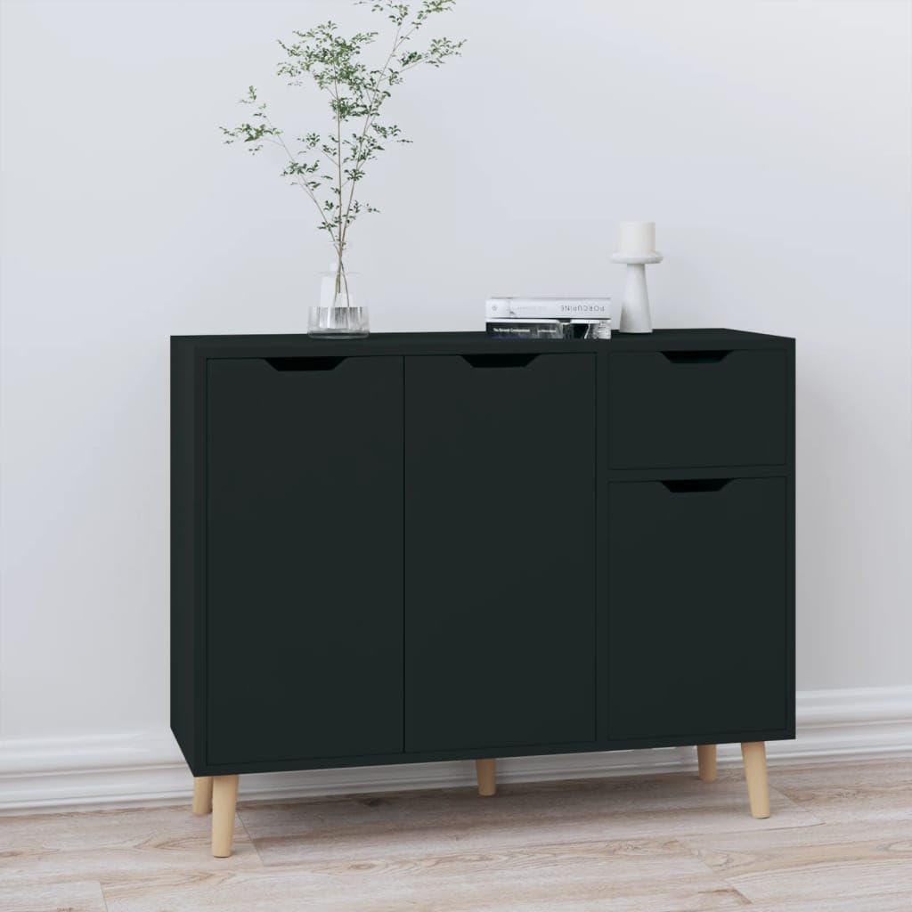 Aparador negro para pasillo y salón: el armario de madera ideal y compacto