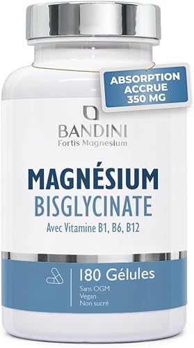 ® Magnésium Bisglycinate + Vitamines B1, B6 et B12, 180 G Bandini