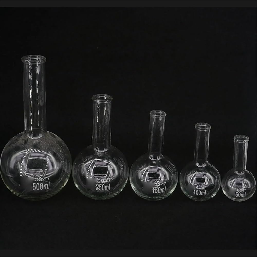 Cristalería de Laboratorio Matraz de fondo plano largo de vidrio borosilicato de 50/100/150/250/500/1000/2000 ml con termoestabilidad(2000ml)