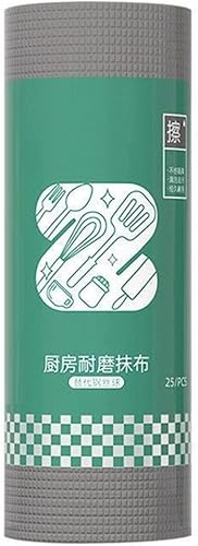 PHILISENMALL 25 hojasrollo de paño de limpieza de microfibra sin pelusa altamente absorbente, toallitas de limpieza reutilizables y lavables, trapos