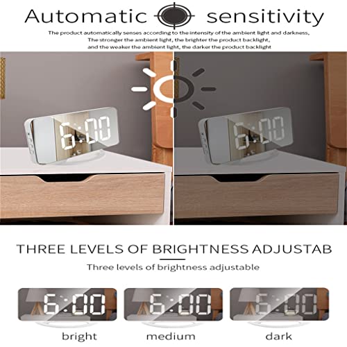 Reloj de alarma digital electrónico con pantalla táctil luces LED y carga para mesa 7