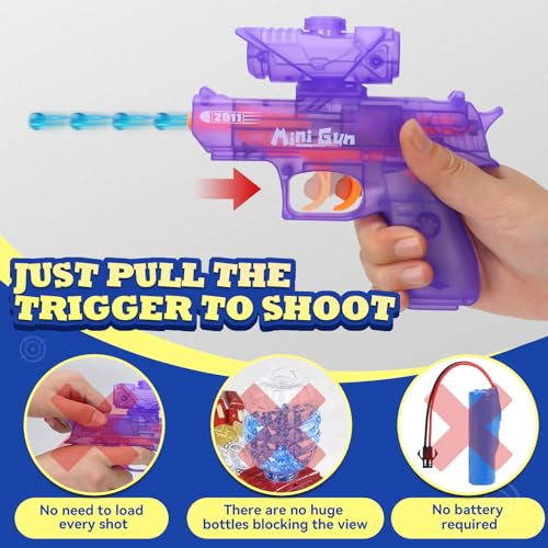 2 Pack Gel Ball Blaster Pistol - Splatter Ball Gun with 10000 Gel Rounds, Manual Continuous Shoot Splat Water Rounds Blaster for Backyard and Outdoor Activities Ages 18+ Adult
