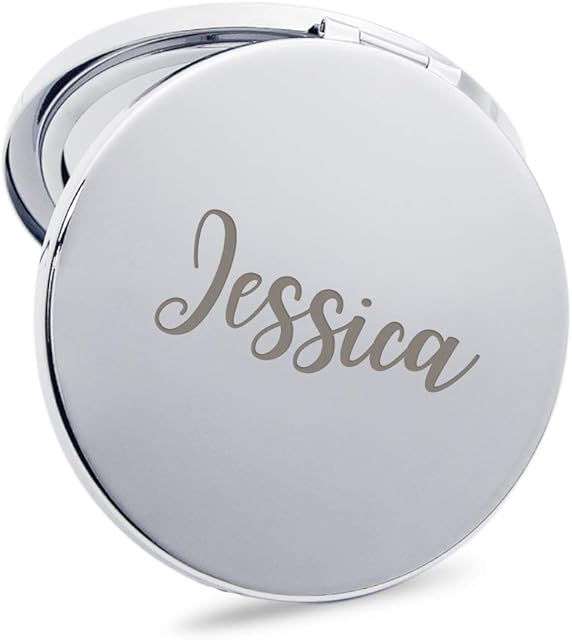 EDSG Personalised Mothers Day Handheld Mirror Laser Engraved Compact Mirror Custom Gift for Woman Girl Bridesmaid Friend Mother Hand Finished in UK (NAME ONLY)
