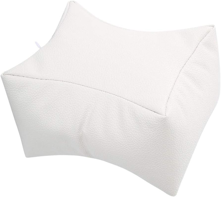 Srliya 3 Colors Nail Art Table Hand & Foot Pillow Soft PU Arm Rest Salon Manicure Nail Care Pillow (White)