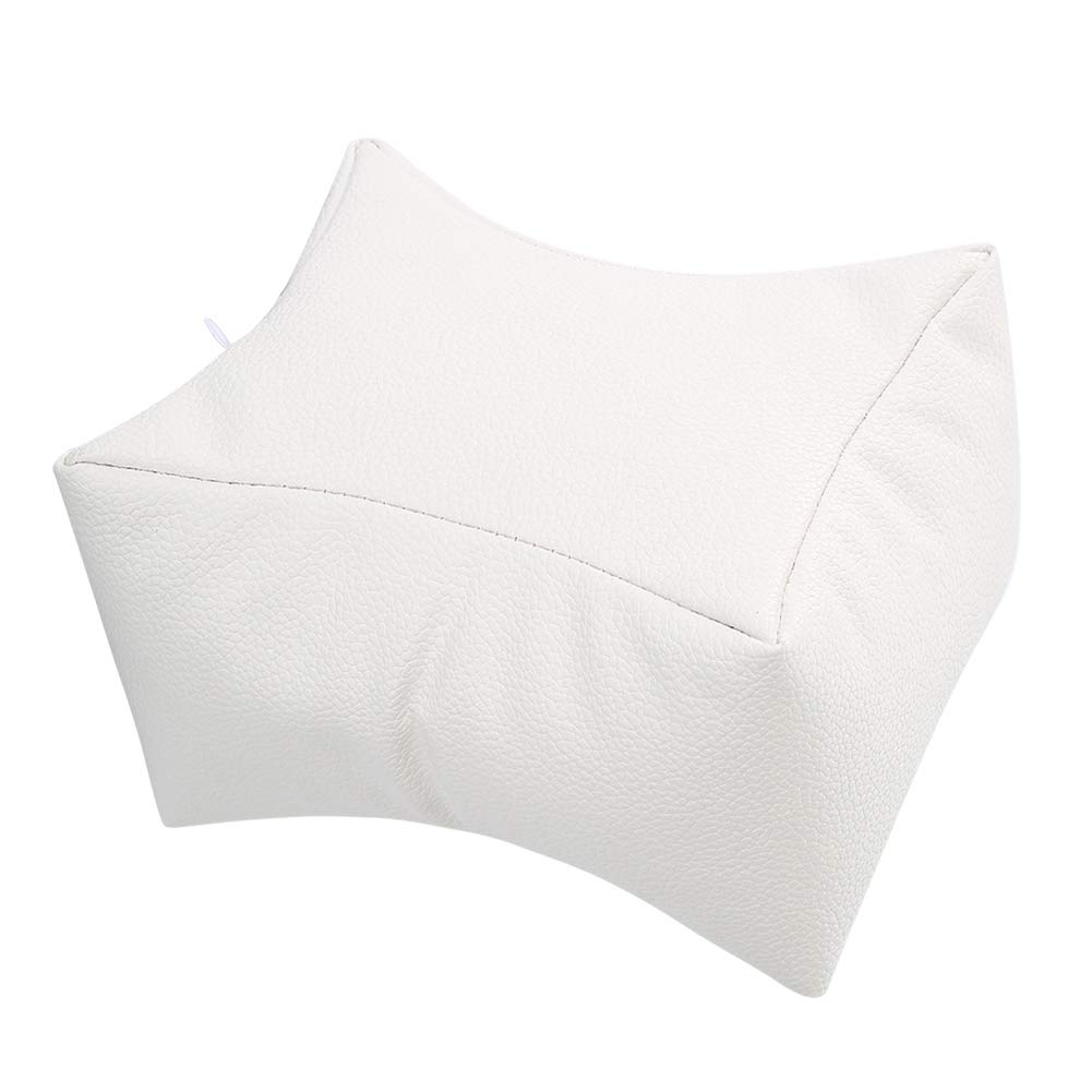 Srliya 3 Colors Nail Art Table Hand & Foot Pillow Soft PU Arm Rest Salon Manicure Nail Care Pillow (White)