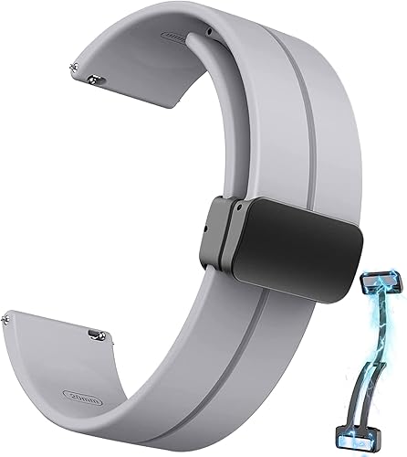 kytuwy Correa de reloj magnética de 0.78 pulgadas y 0.86 pulgadas, correa de reloj de liberación rápida con hebilla plegable, correa de reloj