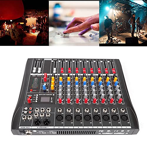 Hteedy Usb 8/12/16 Professional Channel Audio Mixer Xlr Microphone Jack Console Sound 3 Stage Equalization Regulate, Support To Conect With Wired/Bluetooth/Capacitor Microphone (8 Channels) #TOP5