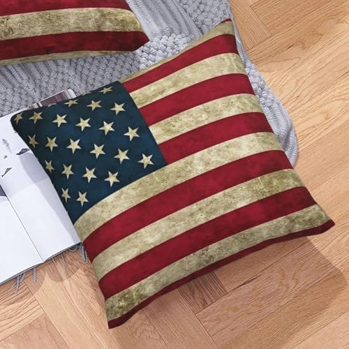 Housse de coussin drapeau américain EdWal lot de 2 pour canapé - 8