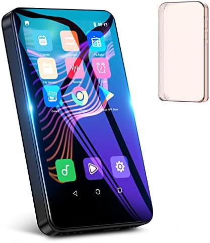 16GB Mp3 Player with Bluetooth and WiFi - PAUAILM USB-C Android Streaming Music Player with Memory Expansion Built-in APP Store 4" Touch Screen Portable MP4 Player for Kids with FM Radio (Black)