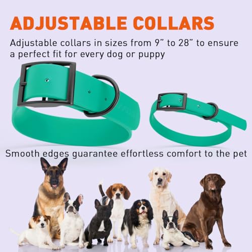 Image of Dogline Biothane Waterproof Dog Collar Strong Coated Nylon Webbing with Black Hardware Odor- Proof for Easy Care Easy to Clean High Performance Fits Small Medium or Large Dogs, Teal