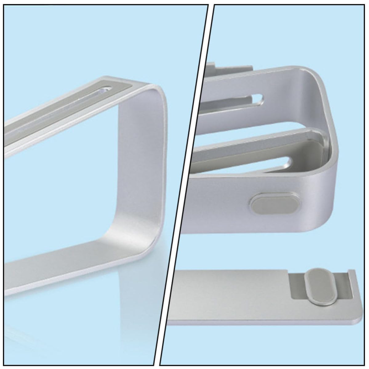 OUNONA Support pour Ordinateur Portable Base Stable pour Alliage D'aluminium Détachable Support de Bureau Surélevé et Design Argenté Ergonomique pour Notebooks et Tablettes Notebooks