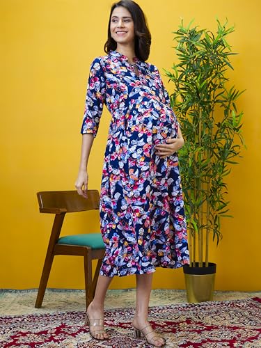 Image of AV2 Women's Rayon Relaxed Fit A Line Maternity Wear