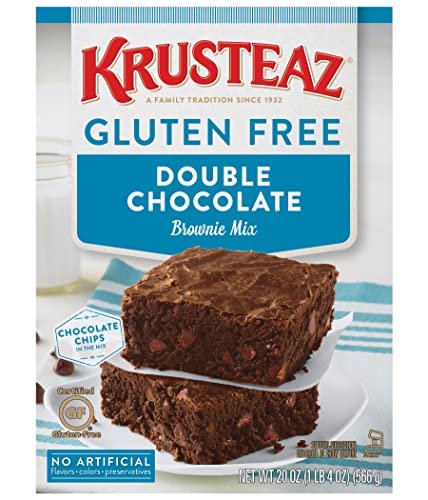 Krusteaz Gluten Free Baking Mix, Double Chocolate Brownie Mix, Gluten Free With No Artificial Flavors, Colors Or Preservatives, 20-Ounce Box (Pack Of 2) #TOP28