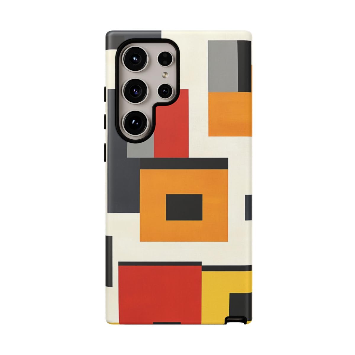 Coque Samsung S24 Ultra rigide mate blocs de couleurs géométriques abstraites