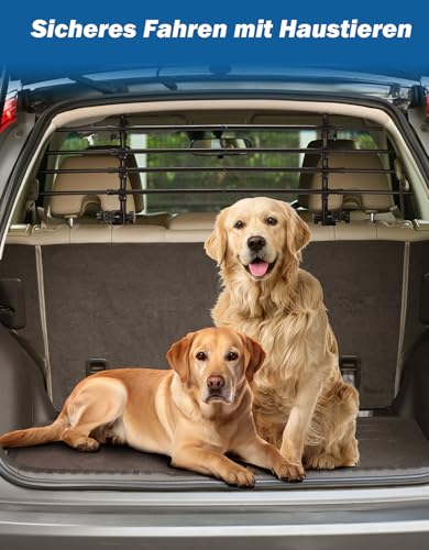 JOYTUTUS Schutzgitter Auto Hundegitter aus Kohlenstoffstahl Hundeschutzgitter Trenngitter Gepäckgitter Universal für Kofferraum 32-46CM * 85-140CM