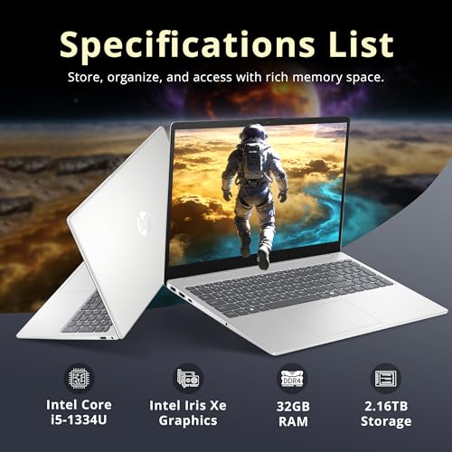 HP 15.6" HD Laptop Core i5-1334U 32GB DDR4 2.16TB SSD miniatura 3