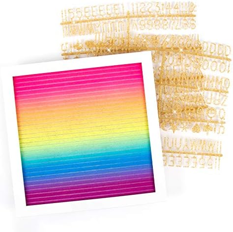 3C4G THREE CHEERS FOR GIRLS - Room Decor Rainbow Bright Letter Board - Letter Board for Girls with 300 Letters & Emojis - Changeable Felt Rainbow Letter Board Sign with Stand & Hook - 10 x 10