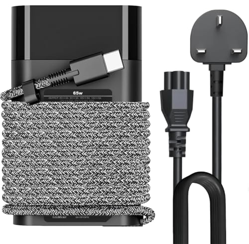 New Slim 65W USB C Laptop Charger for HP Spectre X360 Envy X360 EliteBook Chromebook Elite X2 ZBook Pavilion notebook Type C AC Adapter Travel Power Cord(3m)
