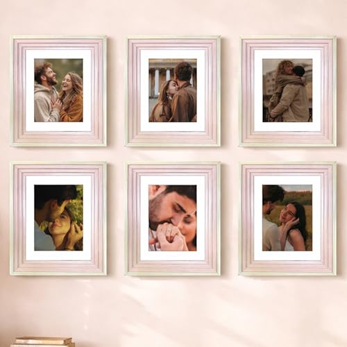 Image of Art Street Luxury Photo Frame for living room, Modern Step Design Photo Frames for Photograph, Art Work, Kids Room Set of 6 (6x8 Inch, Pink)