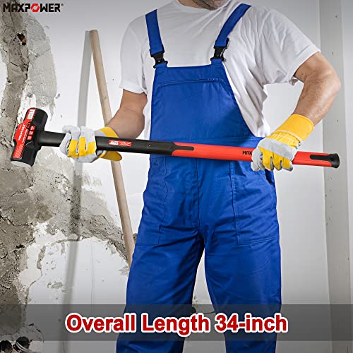 Image of MAXPOWER 8lb Sledge Hammer, 32 inch Fiberglass Handle Length