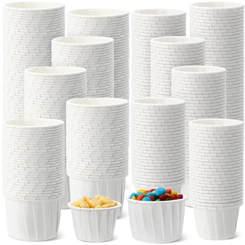 Amyhill 600 Pack Disposable Paper Medicine Cups Small Condiment Cups for Ketchup Tasting Pills Medicine Food Dessert Portion Containers (1,2 oz) by Amyhill - Used condition - US$15.20