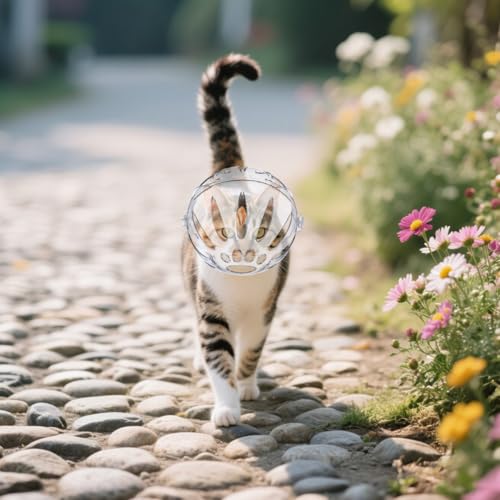 Casco para masticar para perros pequeños y gatos con capucha ajustable 8