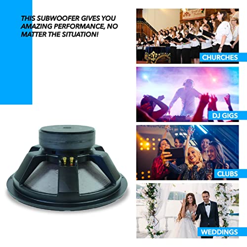 seismic audio - 1834 raw subwooferswoofersspeakers - pa dj pro audio replacement sub - 750 watts rms - 240 oz magnet - 8 ohms - 434 voice coil
