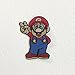 Toppa ricamata, da applicare con il ferro da stiro o cucire, con personaggio dei videogame Super Mario che fa il segno della pace/vittoria